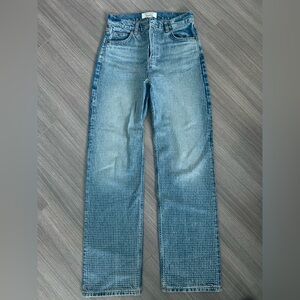 Reformation Abby High-Rise Straight Jeans in Colorado Sparkle Size 25